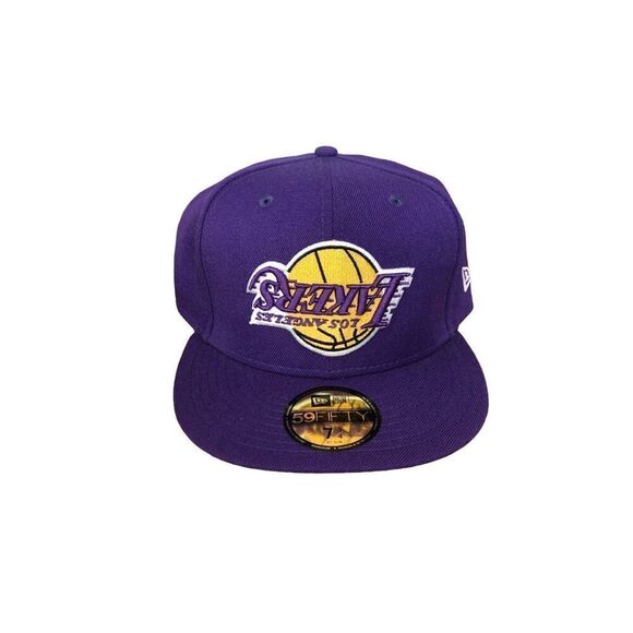New Era Los Angeles Lakers 59FIFTY Fitted Hat Cap Size 7 5/8 - Picture 1 of 2